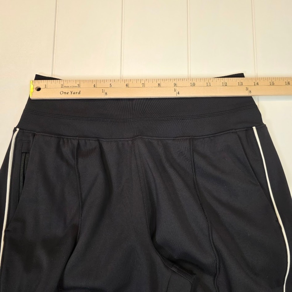 Athleta Size S Tall Venice High Rise Track Stripe Pants Black Wide Leg 854424-00 - Picture 10 of 13